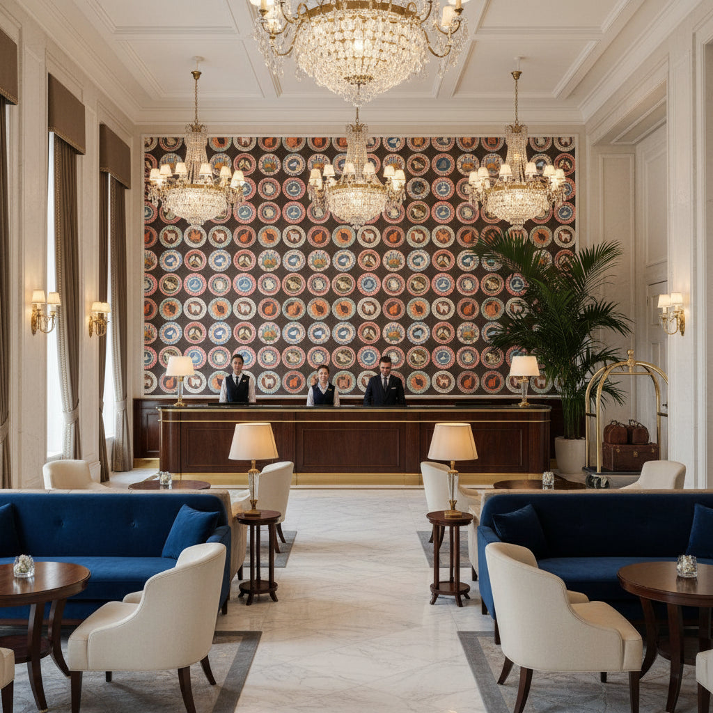 BP11047.2.0 | Kravet - Hotel Lobby Visualization (AI-generated, may not be to scale. Verify pattern scale with product specifications.)