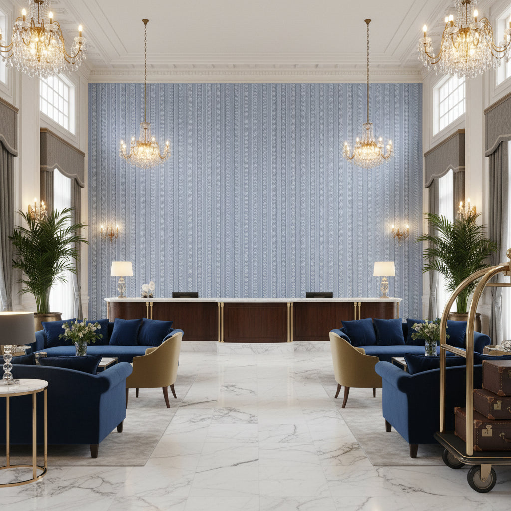 BP11051.660.0 | Kravet - Hotel Lobby Visualization (AI-generated, may not be to scale. Verify pattern scale with product specifications.)