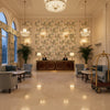 BP11058.3.0 | Kravet - Hotel Lobby Visualization (AI-generated, may not be to scale. Verify pattern scale with product specifications.)