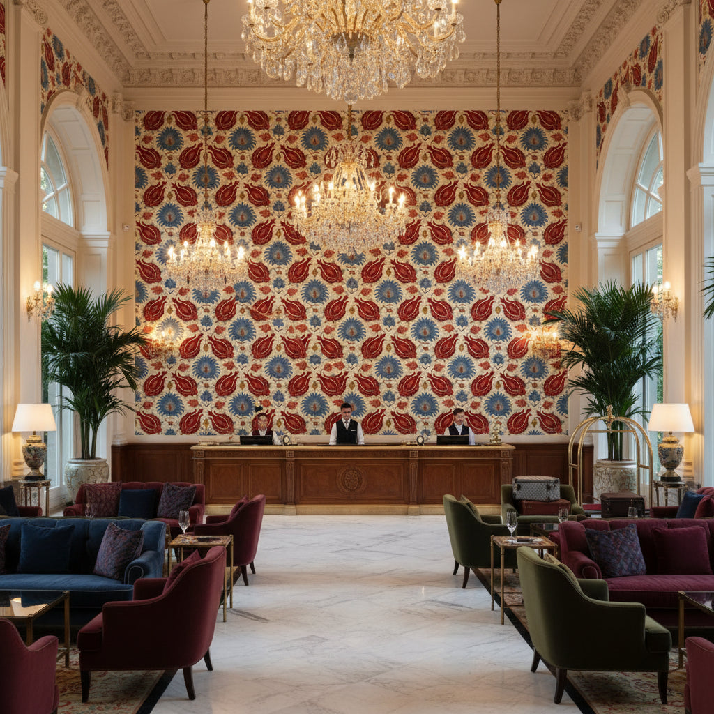 BR-700020.176.0 | Kravet - Hotel Lobby Visualization (AI-generated, may not be to scale. Verify pattern scale with product specifications.)