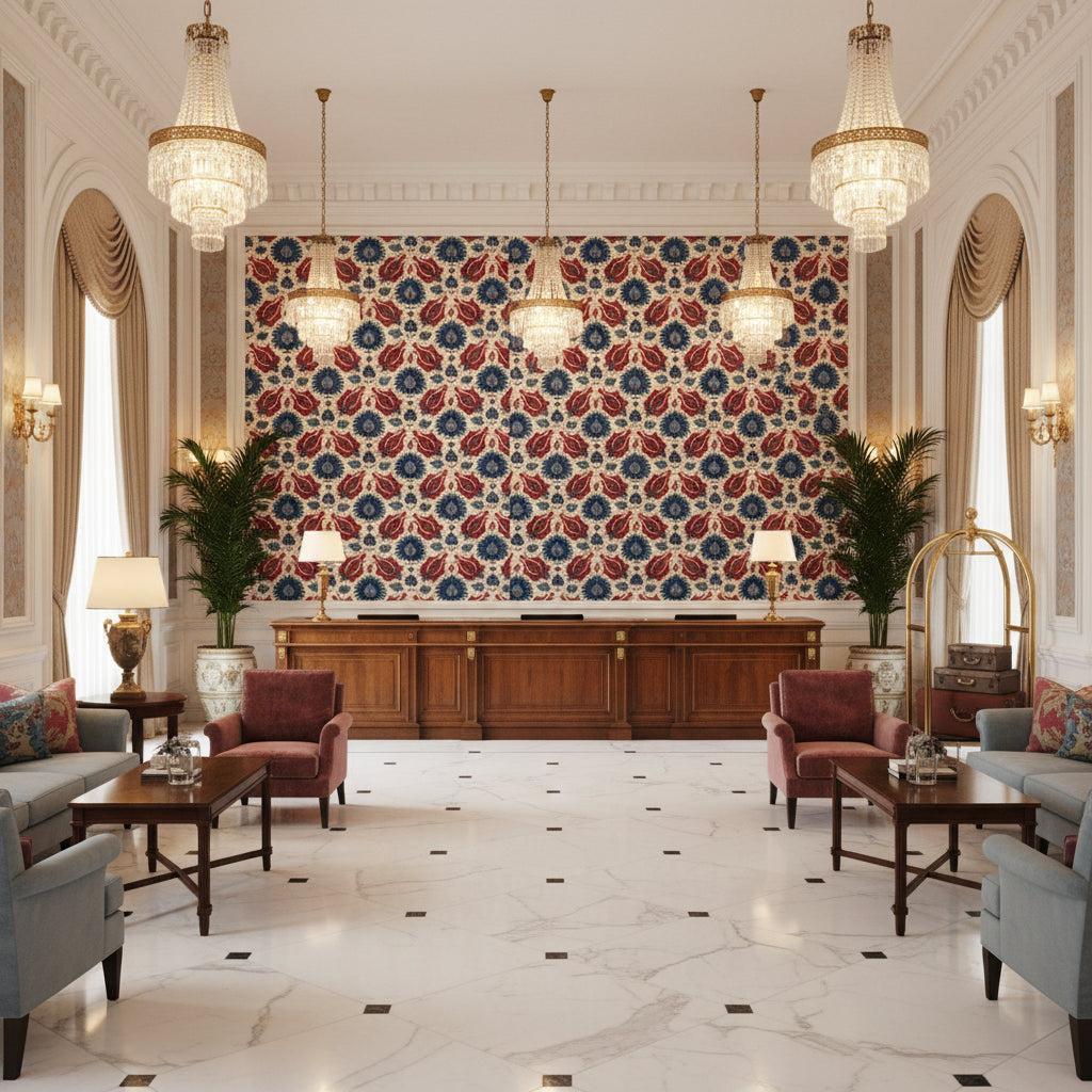 BR-700020.5019.0 | Kravet - Hotel Lobby Visualization (AI-generated, may not be to scale. Verify pattern scale with product specifications.)