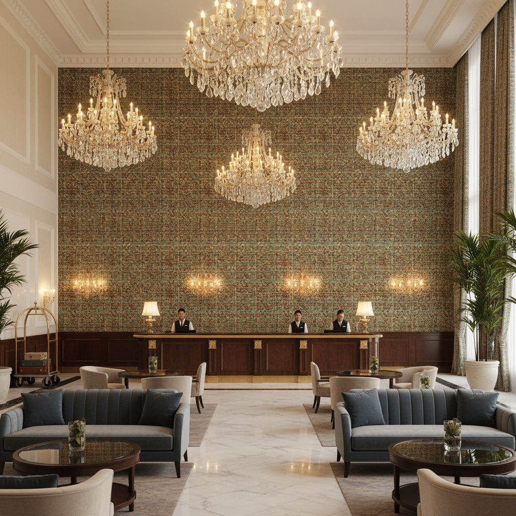 BR-800041.M41.0 | Kravet - Hotel Lobby Visualization (AI-generated, may not be to scale. Verify pattern scale with product specifications.)