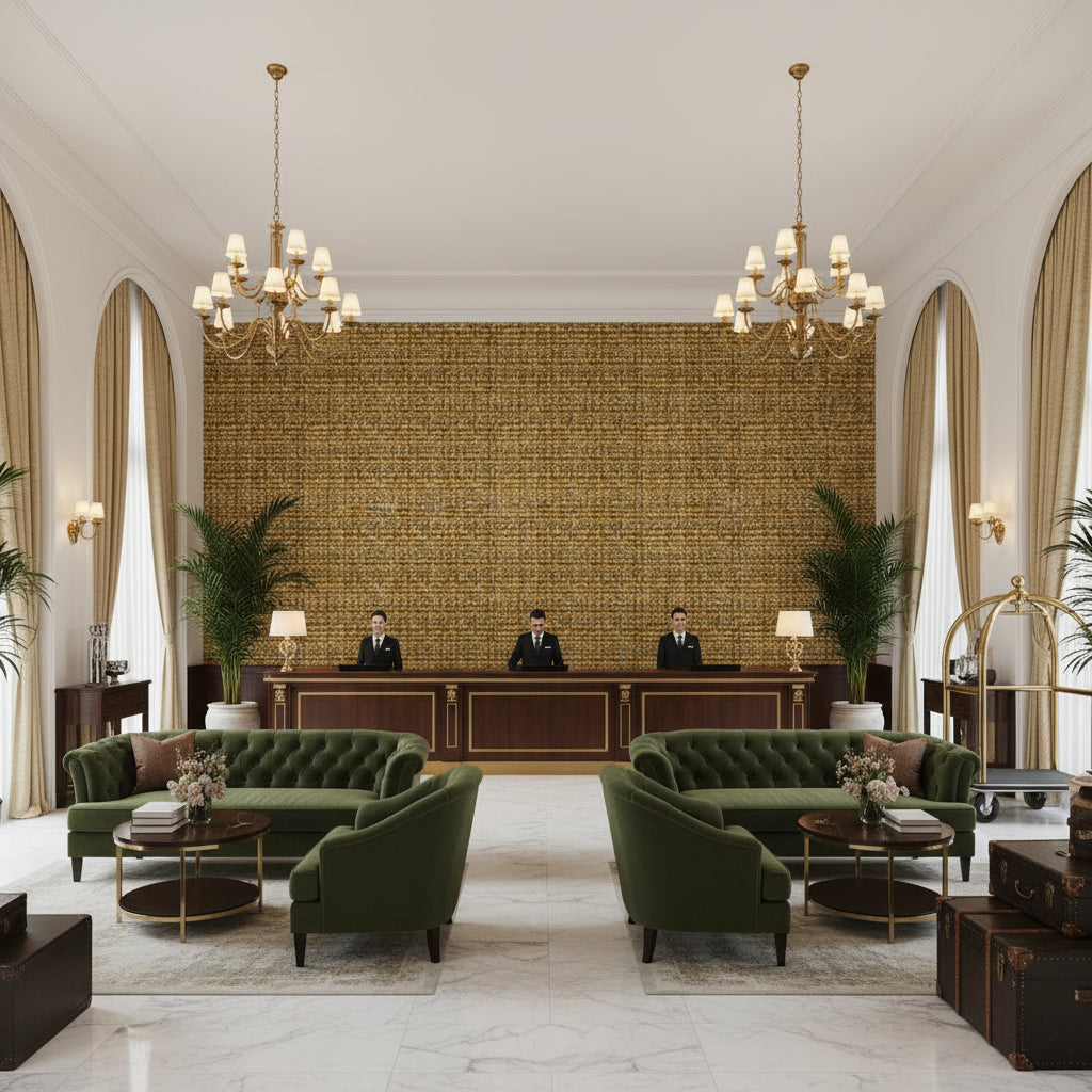 BR-800041.M48.0 | Kravet - Hotel Lobby Visualization (AI-generated, may not be to scale. Verify pattern scale with product specifications.)