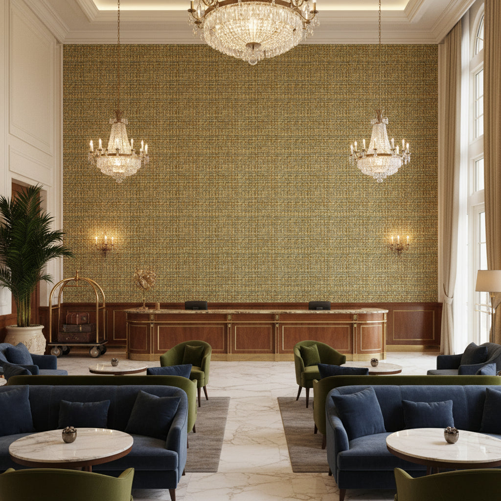 BR-800041.M82.0 | Kravet - Hotel Lobby Visualization (AI-generated, may not be to scale. Verify pattern scale with product specifications.)