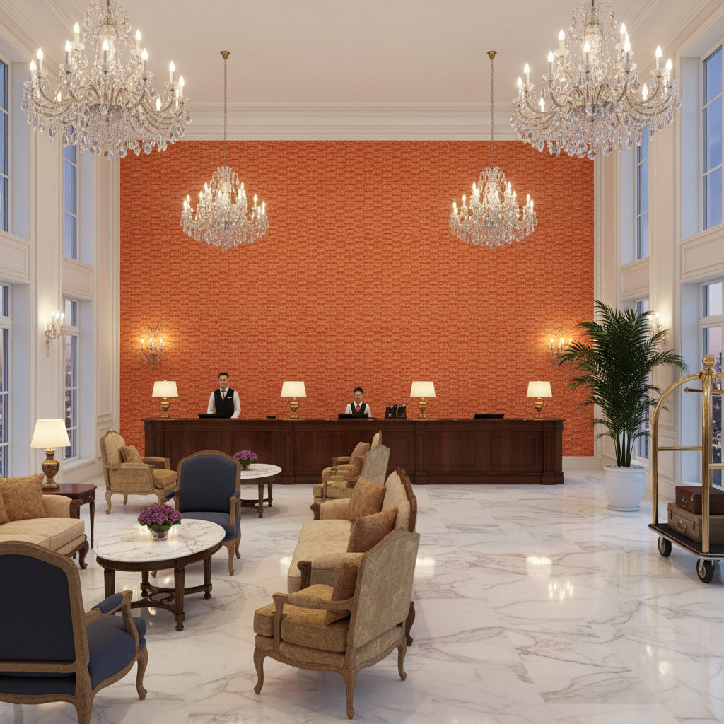 BR-800042.638.0 | Kravet - Hotel Lobby Visualization (AI-generated, may not be to scale. Verify pattern scale with product specifications.)