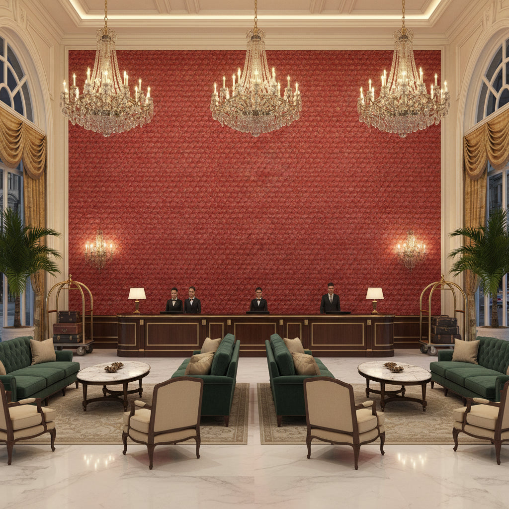 BR-800045.121.0 | Kravet - Hotel Lobby Visualization (AI-generated, may not be to scale. Verify pattern scale with product specifications.)