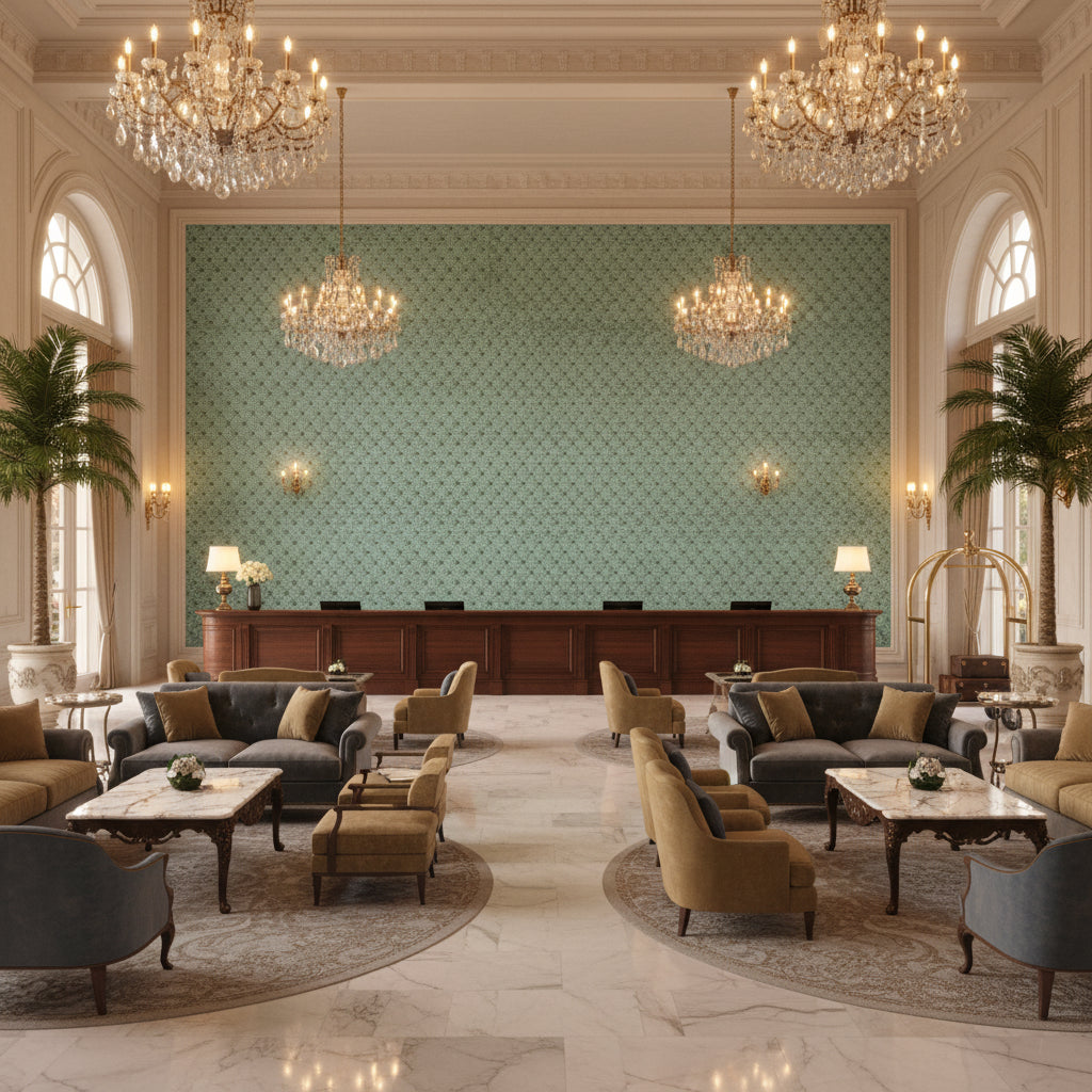 BR-800045.249.0 | Kravet - Hotel Lobby Visualization (AI-generated, may not be to scale. Verify pattern scale with product specifications.)