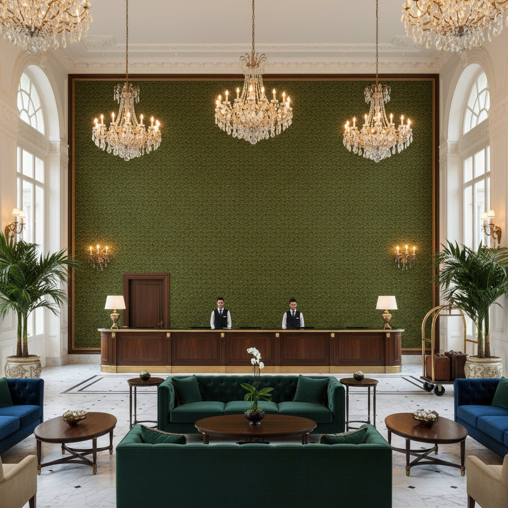 BR-800045.434.0 | Kravet - Hotel Lobby Visualization (AI-generated, may not be to scale. Verify pattern scale with product specifications.)