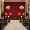 BR-81035.10.0 | Kravet - Hotel Lobby Visualization (AI-generated, may not be to scale. Verify pattern scale with product specifications.)
