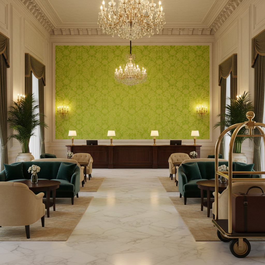 BR-81035.33.0 | Kravet - Hotel Lobby Visualization (AI-generated, may not be to scale. Verify pattern scale with product specifications.)