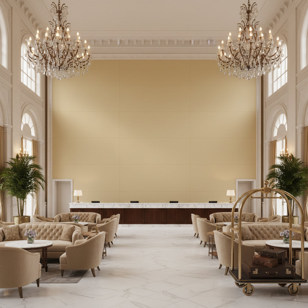 BR-81079.DDD.0 | Kravet - Hotel Lobby Visualization (AI-generated, may not be to scale. Verify pattern scale with product specifications.)