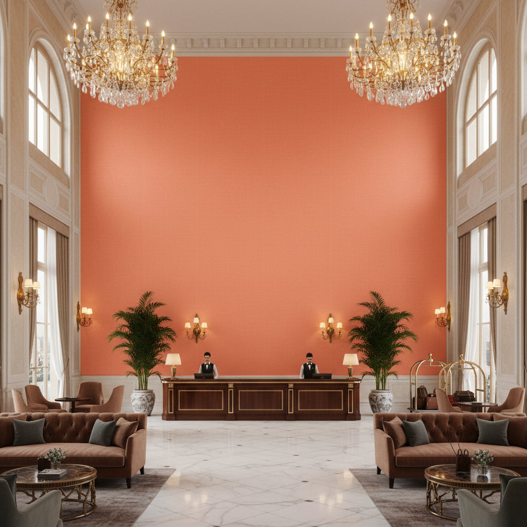 BR-81079.K.0 | Kravet - Hotel Lobby Visualization (AI-generated, may not be to scale. Verify pattern scale with product specifications.)