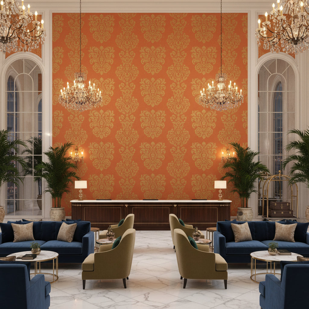 BR-81079.O.0 | Kravet - Hotel Lobby Visualization (AI-generated, may not be to scale. Verify pattern scale with product specifications.)