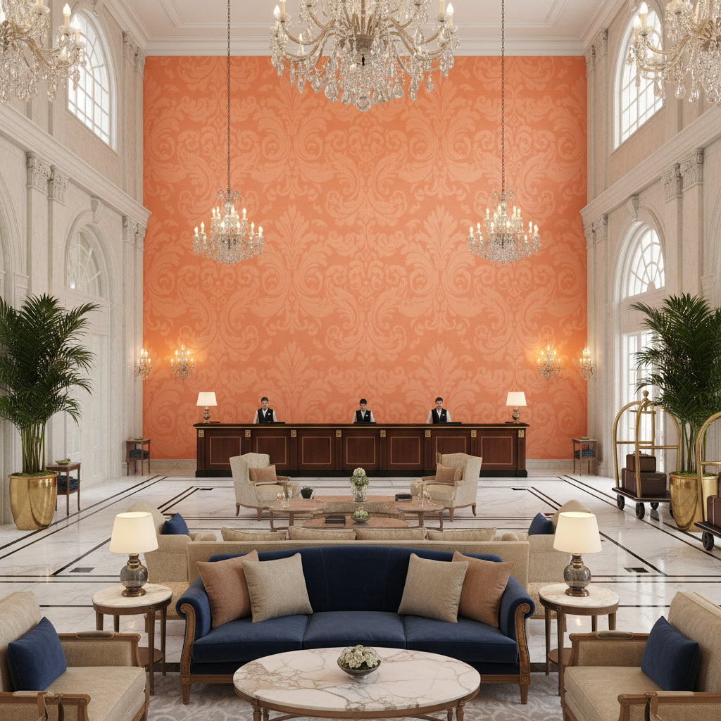 BR-81079.TT.0 | Kravet - Hotel Lobby Visualization (AI-generated, may not be to scale. Verify pattern scale with product specifications.)