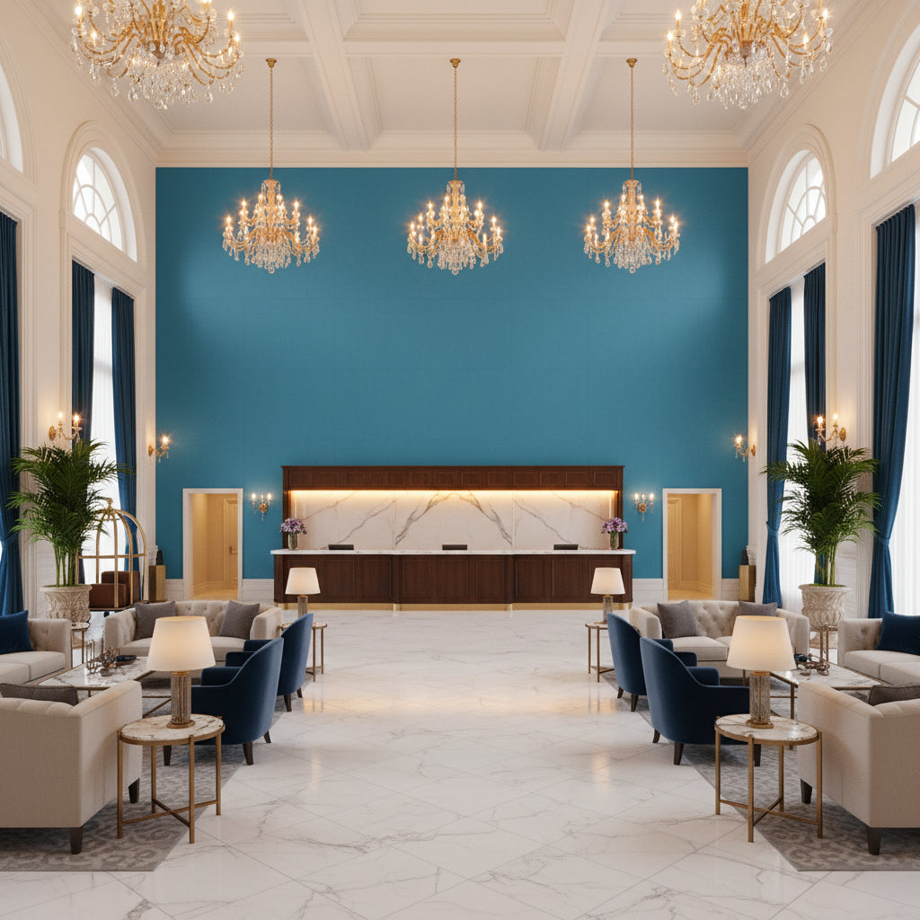 BR-81081.257.0 | Kravet - Hotel Lobby Visualization (AI-generated, may not be to scale. Verify pattern scale with product specifications.)