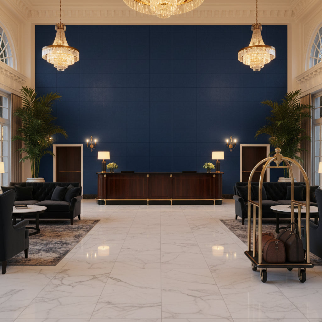 BR-81081.287.0 | Kravet - Hotel Lobby Visualization (AI-generated, may not be to scale. Verify pattern scale with product specifications.)