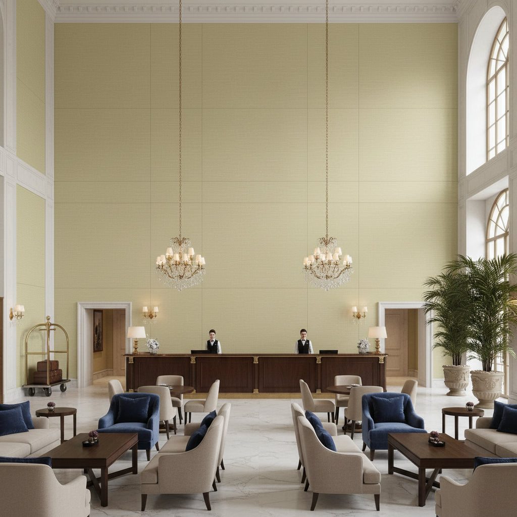 BR-81081.LLR.0 | Kravet - Hotel Lobby Visualization (AI-generated, may not be to scale. Verify pattern scale with product specifications.)