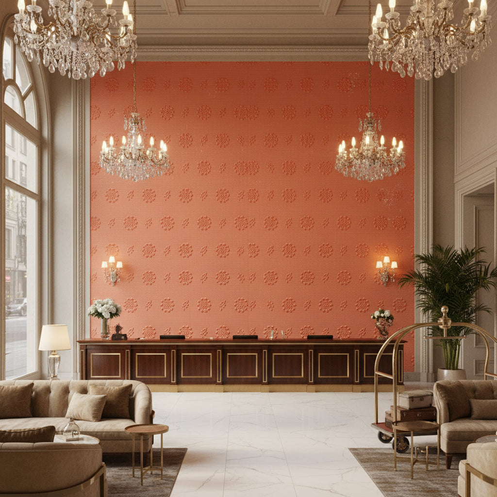 BR-89489.114.0 | Kravet - Hotel Lobby Visualization (AI-generated, may not be to scale. Verify pattern scale with product specifications.)