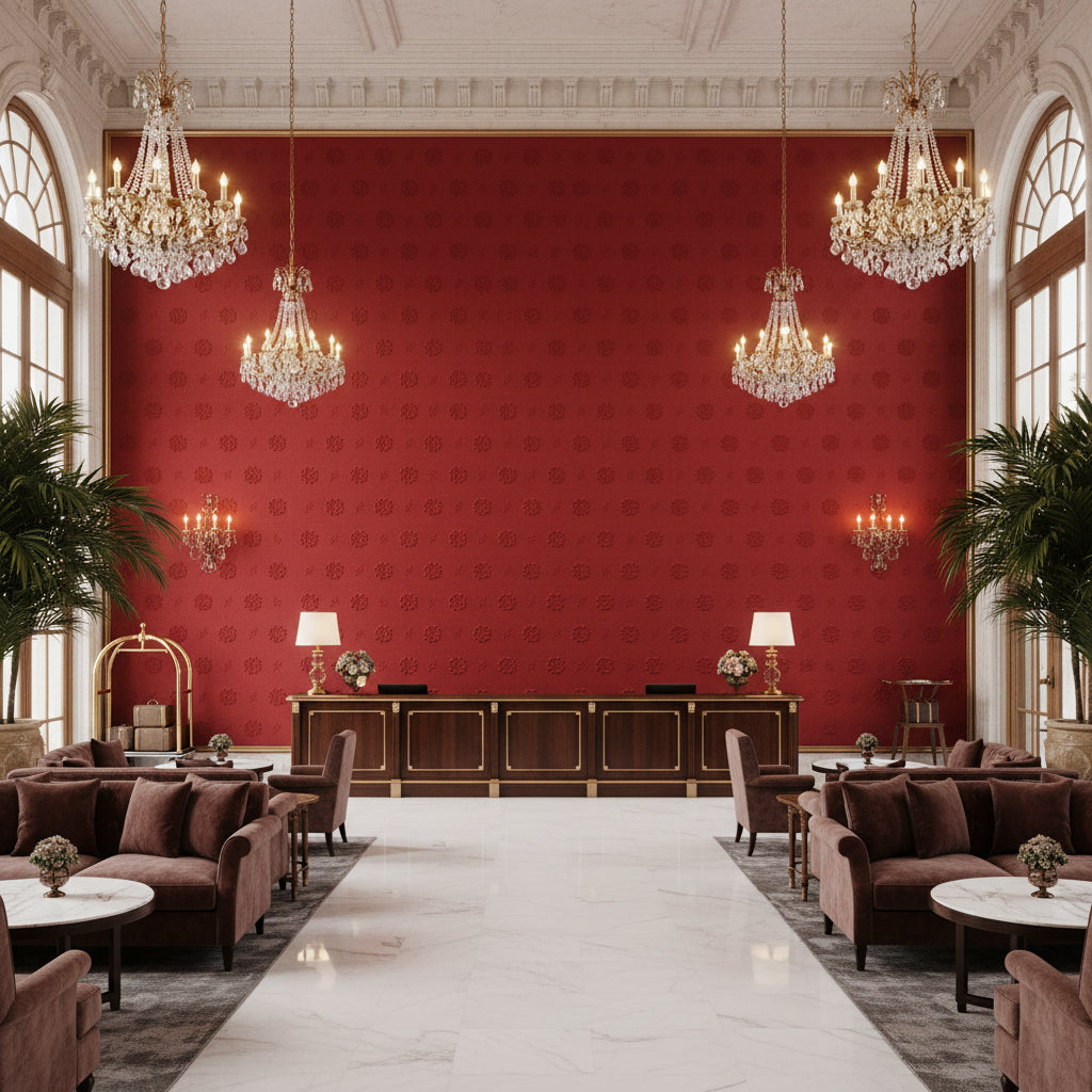 BR-89489.169.0 | Kravet - Hotel Lobby Visualization (AI-generated, may not be to scale. Verify pattern scale with product specifications.)