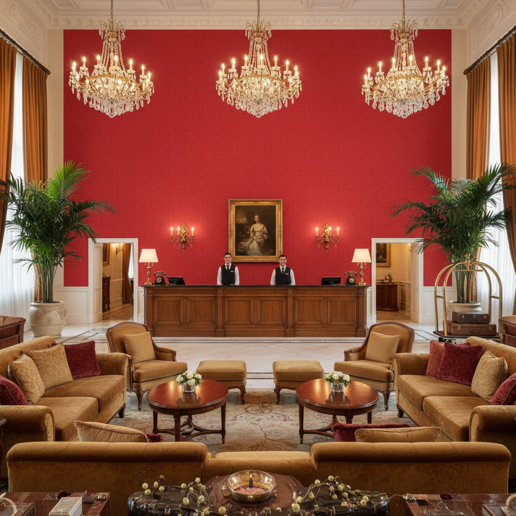 BR-89778.154.0 | Kravet - Hotel Lobby Visualization (AI-generated, may not be to scale. Verify pattern scale with product specifications.)