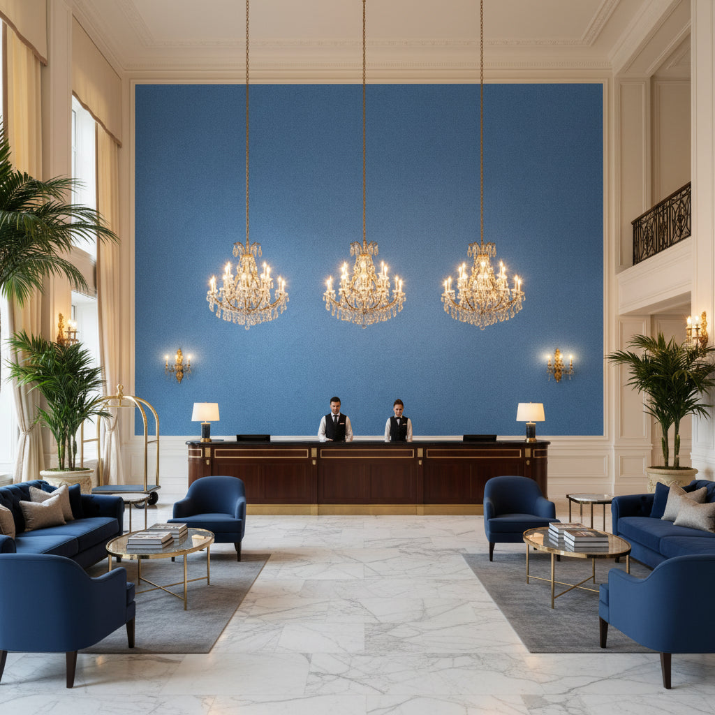 BR-89778.222.0 | Kravet - Hotel Lobby Visualization (AI-generated, may not be to scale. Verify pattern scale with product specifications.)