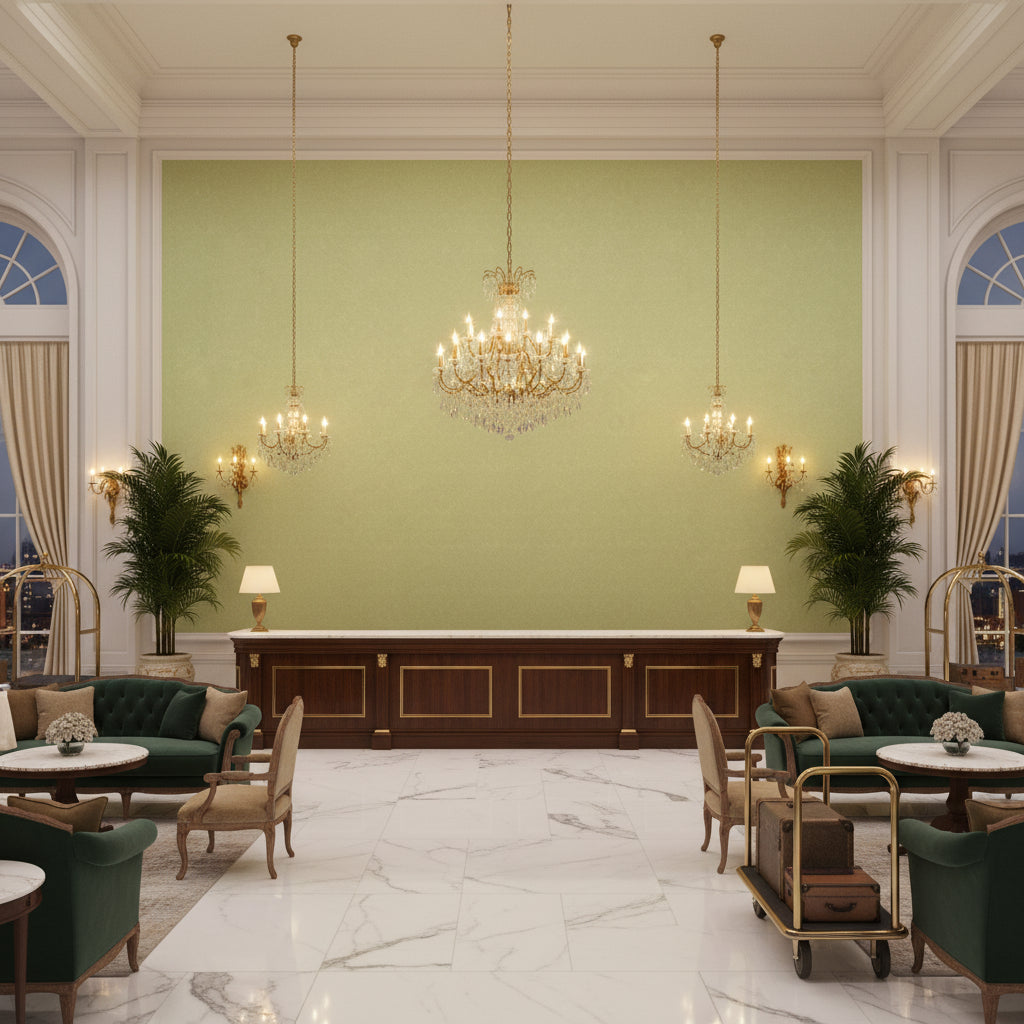 BR-89778.404.0 | Kravet - Hotel Lobby Visualization (AI-generated, may not be to scale. Verify pattern scale with product specifications.)