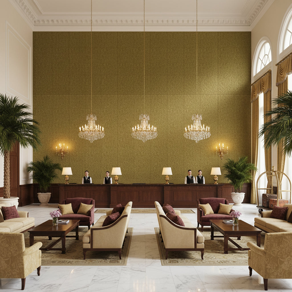 BR-89778.458.0 | Kravet - Hotel Lobby Visualization (AI-generated, may not be to scale. Verify pattern scale with product specifications.)