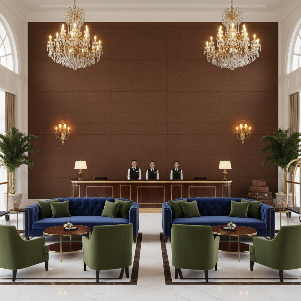 BR-89778.871.0 | Kravet - Hotel Lobby Visualization (AI-generated, may not be to scale. Verify pattern scale with product specifications.)