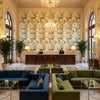 CHINESE LANTERN.YELLOW.0 | Kravet - Hotel Lobby Visualization (AI-generated, may not be to scale. Verify pattern scale with product specifications.)