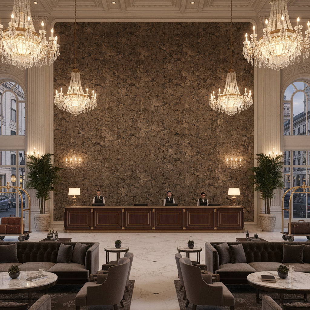GWF-3104.811.0 | Kravet - Hotel Lobby Visualization (AI-generated, may not be to scale. Verify pattern scale with product specifications.)
