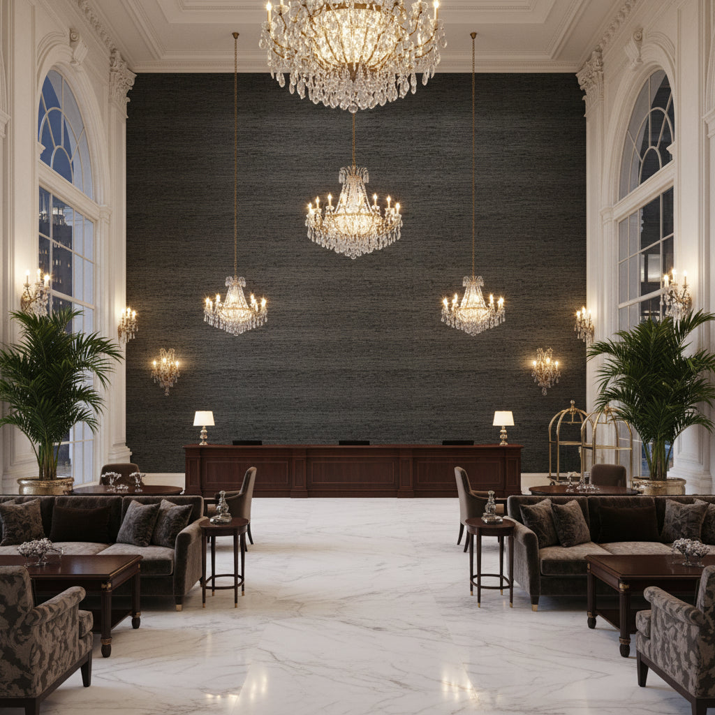 GWF-3109.821.0 | Kravet - Hotel Lobby Visualization (AI-generated, may not be to scale. Verify pattern scale with product specifications.)