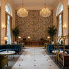 GWF-3418.8.0 | Kravet - Hotel Lobby Visualization (AI-generated, may not be to scale. Verify pattern scale with product specifications.)