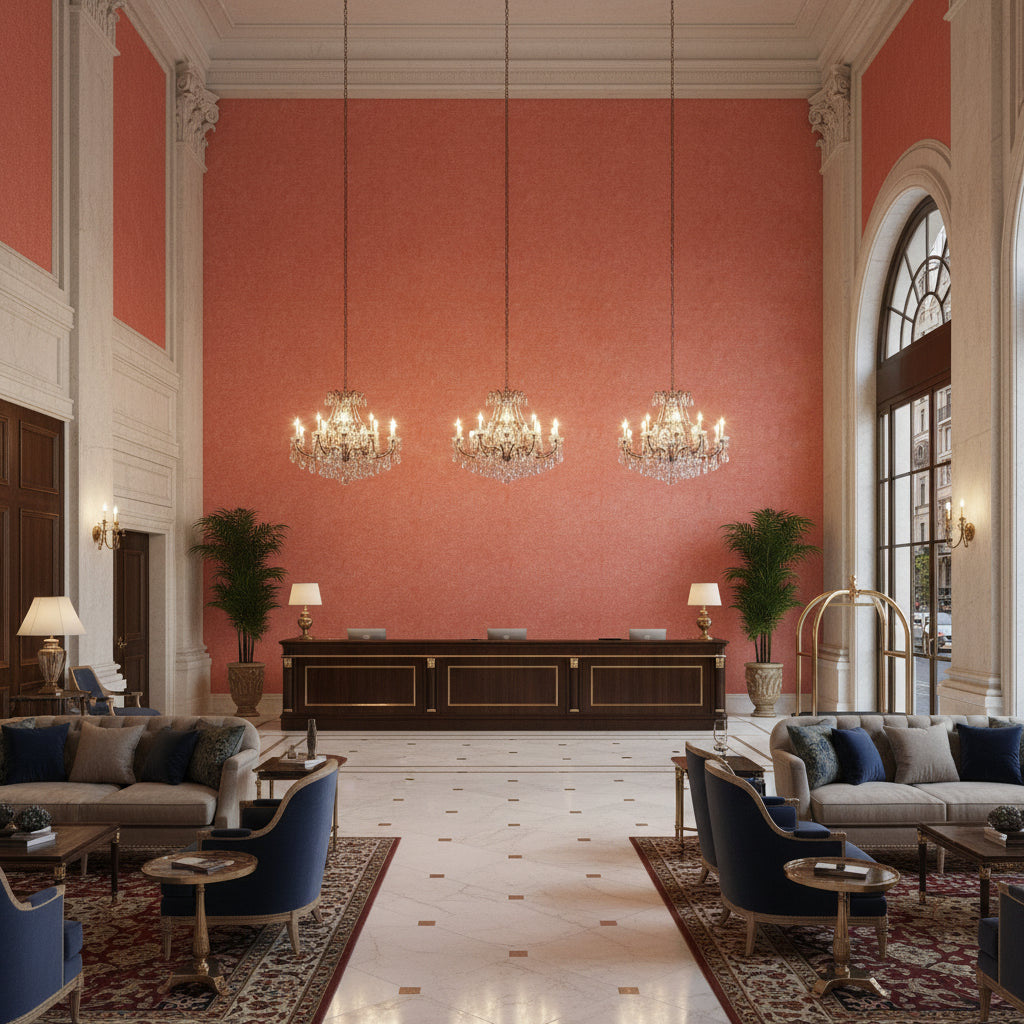 GWF-3526.724.0 | Kravet - Hotel Lobby Visualization (AI-generated, may not be to scale. Verify pattern scale with product specifications.)