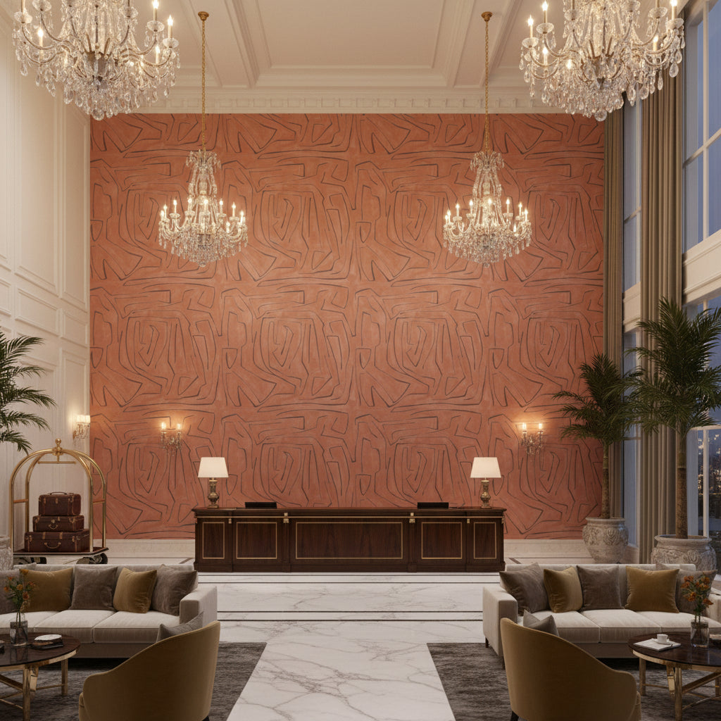 GWF-3530.711.0 | Kravet - Hotel Lobby Visualization (AI-generated, may not be to scale. Verify pattern scale with product specifications.)