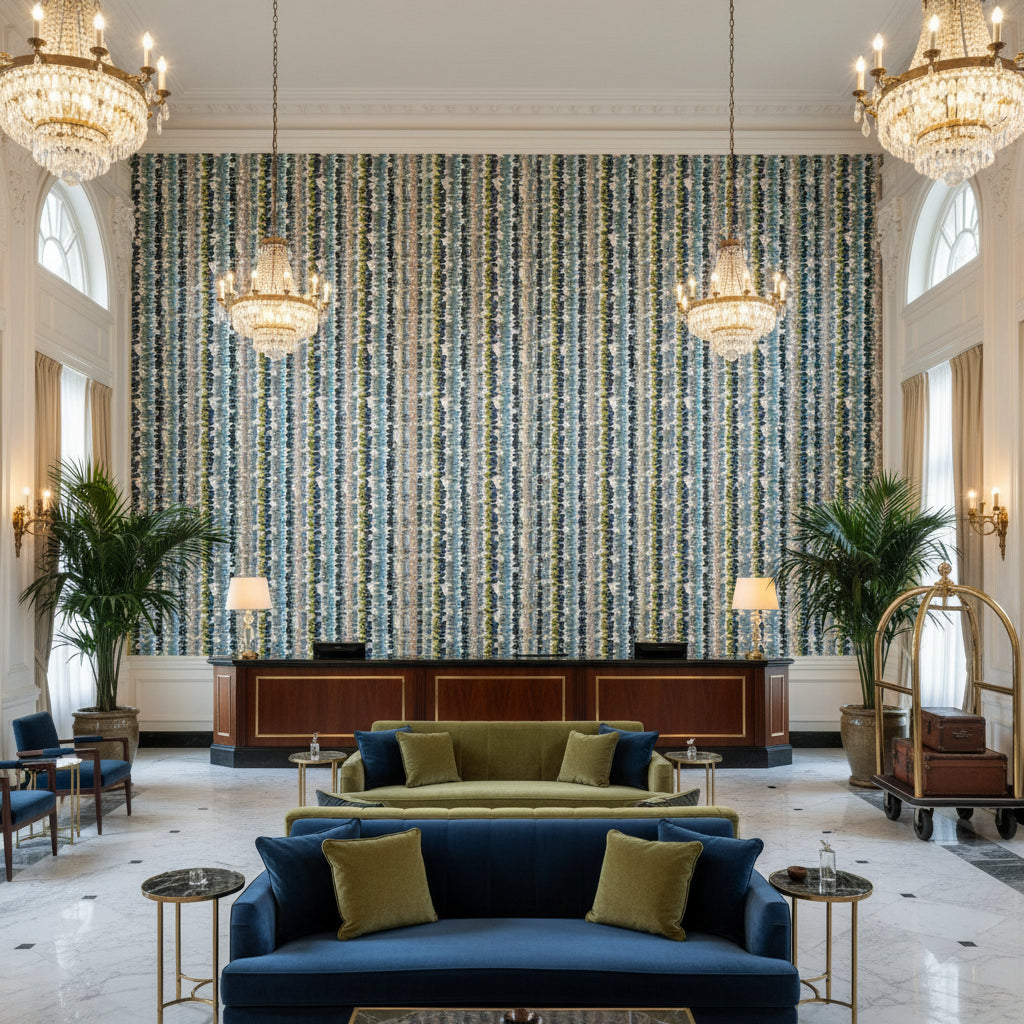 GWF-3709.5113.0 | Kravet - Hotel Lobby Visualization (AI-generated, may not be to scale. Verify pattern scale with product specifications.)