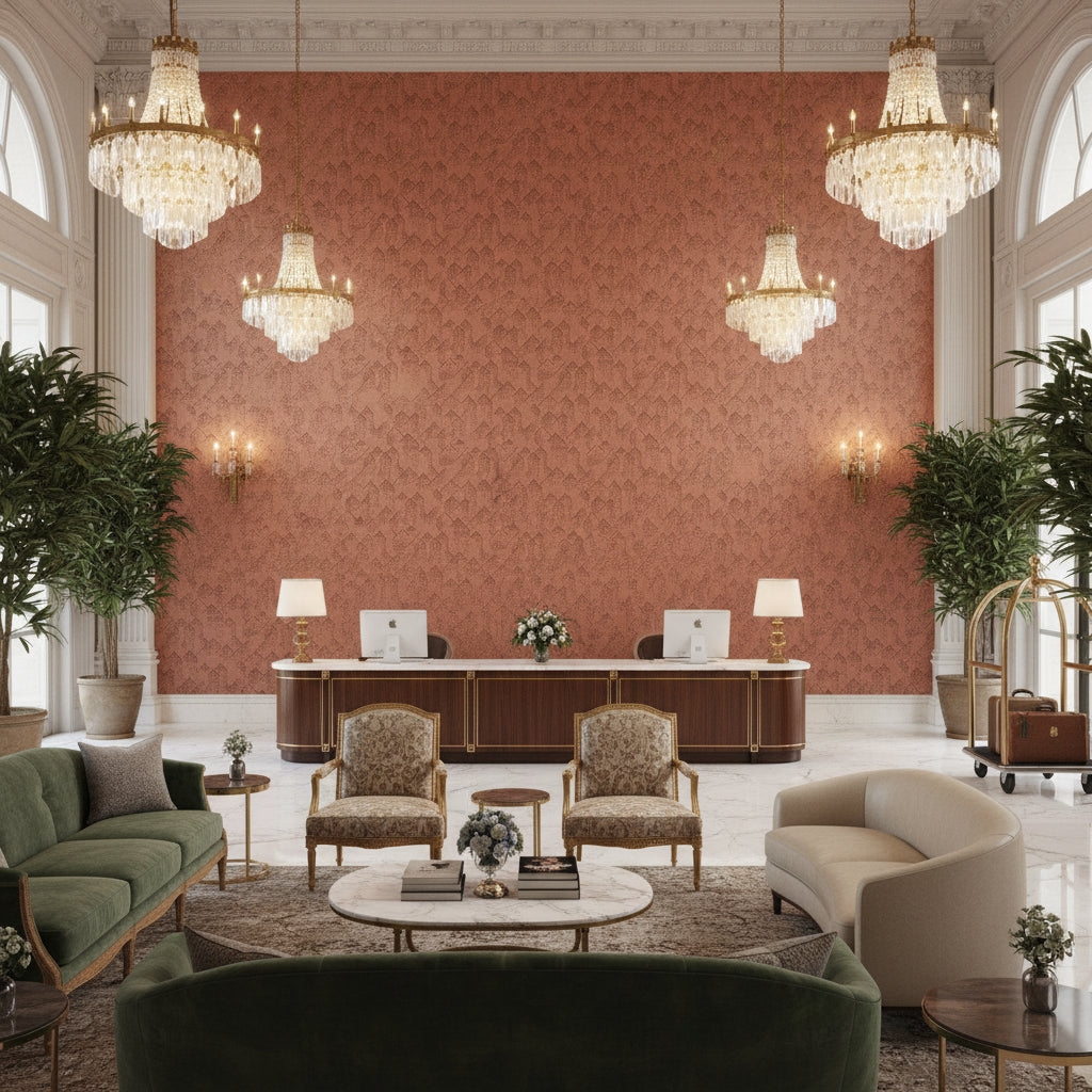 GWF-3733.178.0 | Kravet - Hotel Lobby Visualization (AI-generated, may not be to scale. Verify pattern scale with product specifications.)