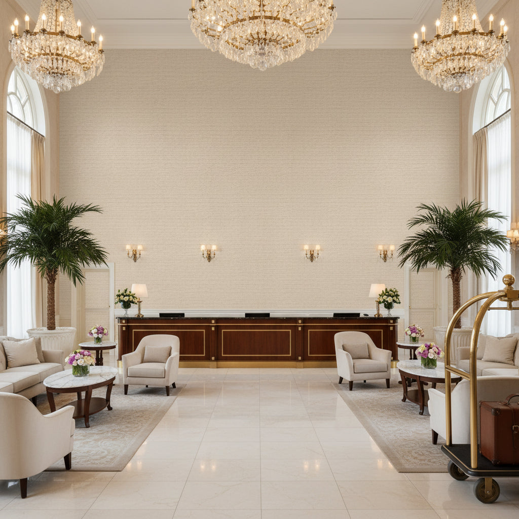 GWF-3744.116.0 | Kravet - Hotel Lobby Visualization (AI-generated, may not be to scale. Verify pattern scale with product specifications.)