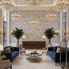 GWF-3776.81.0 | Kravet - Hotel Lobby Visualization (AI-generated, may not be to scale. Verify pattern scale with product specifications.)