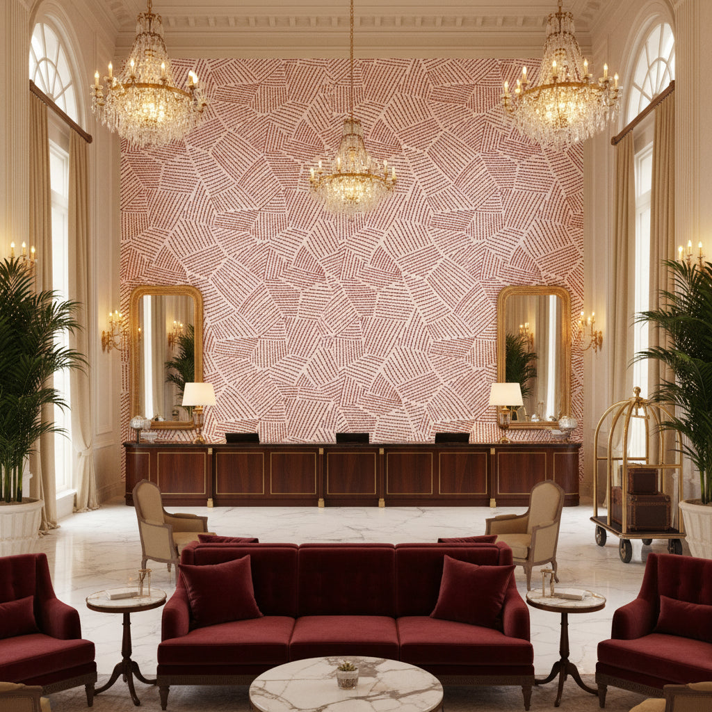 GWF-3776.924.0 | Kravet - Hotel Lobby Visualization (AI-generated, may not be to scale. Verify pattern scale with product specifications.)