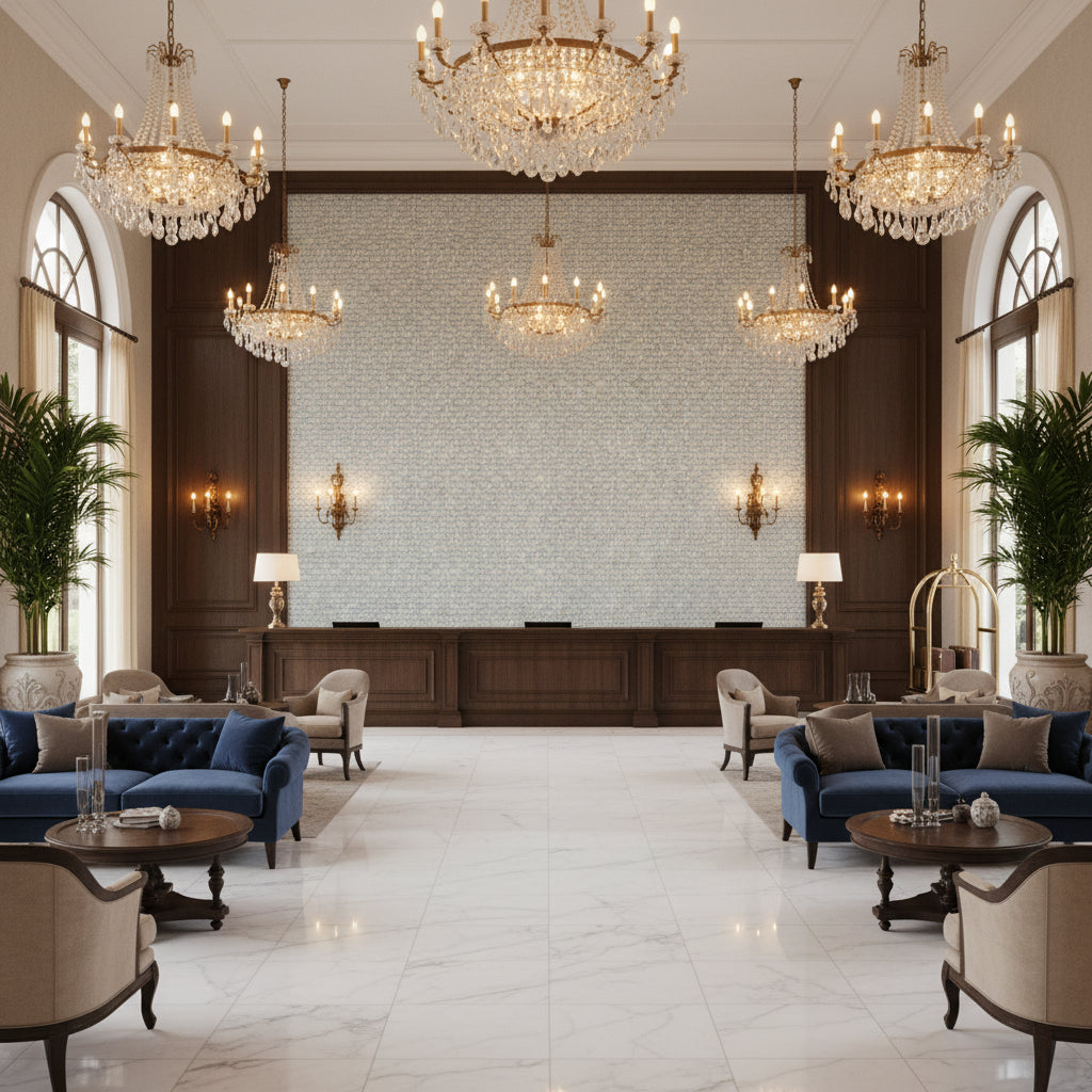GWF-3782.15.0 | Kravet - Hotel Lobby Visualization (AI-generated, may not be to scale. Verify pattern scale with product specifications.)