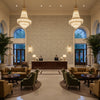 GWF-3782.8106.0 | Kravet - Hotel Lobby Visualization (AI-generated, may not be to scale. Verify pattern scale with product specifications.)