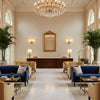 GWF-3783.106.0 | Kravet - Hotel Lobby Visualization (AI-generated, may not be to scale. Verify pattern scale with product specifications.)