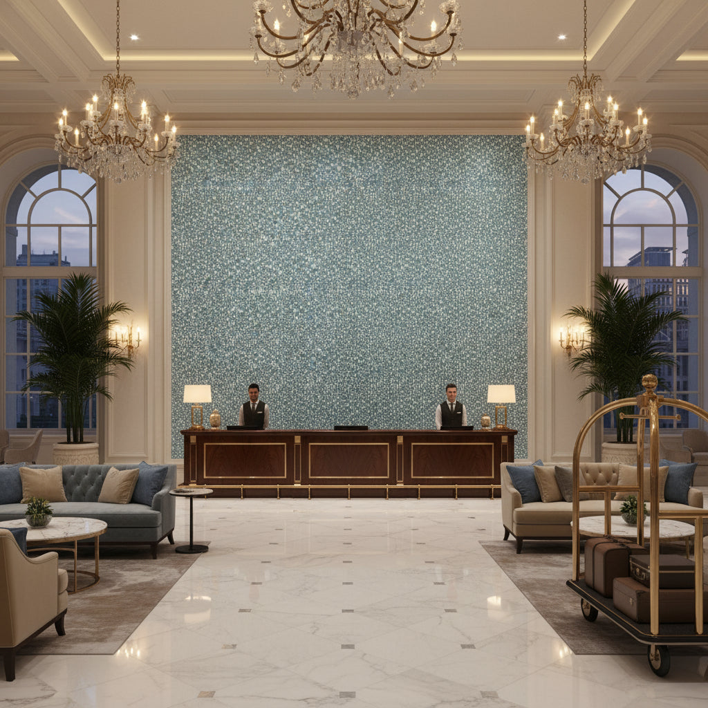 GWF-3783.5.0 | Kravet - Hotel Lobby Visualization (AI-generated, may not be to scale. Verify pattern scale with product specifications.)