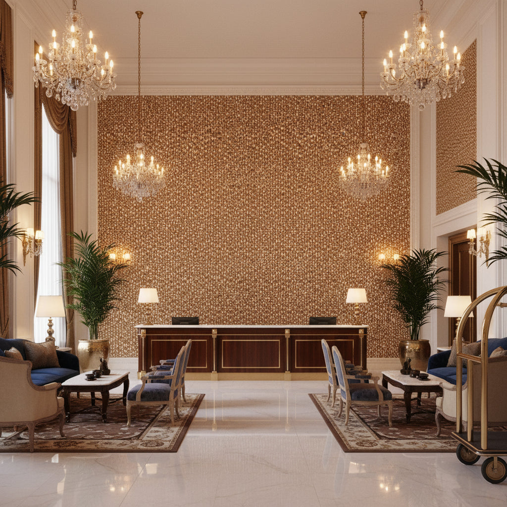 GWF-3783.612.0 | Kravet - Hotel Lobby Visualization (AI-generated, may not be to scale. Verify pattern scale with product specifications.)