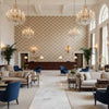 GWF-3785.106.0 | Kravet - Hotel Lobby Visualization (AI-generated, may not be to scale. Verify pattern scale with product specifications.)