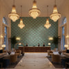 GWF-3785.13.0 | Kravet - Hotel Lobby Visualization (AI-generated, may not be to scale. Verify pattern scale with product specifications.)