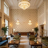 GWF-3785.16.0 | Kravet - Hotel Lobby Visualization (AI-generated, may not be to scale. Verify pattern scale with product specifications.)