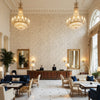 GWF-3787.168.0 | Kravet - Hotel Lobby Visualization (AI-generated, may not be to scale. Verify pattern scale with product specifications.)