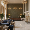 GWF-3787.30.0 | Kravet - Hotel Lobby Visualization (AI-generated, may not be to scale. Verify pattern scale with product specifications.)