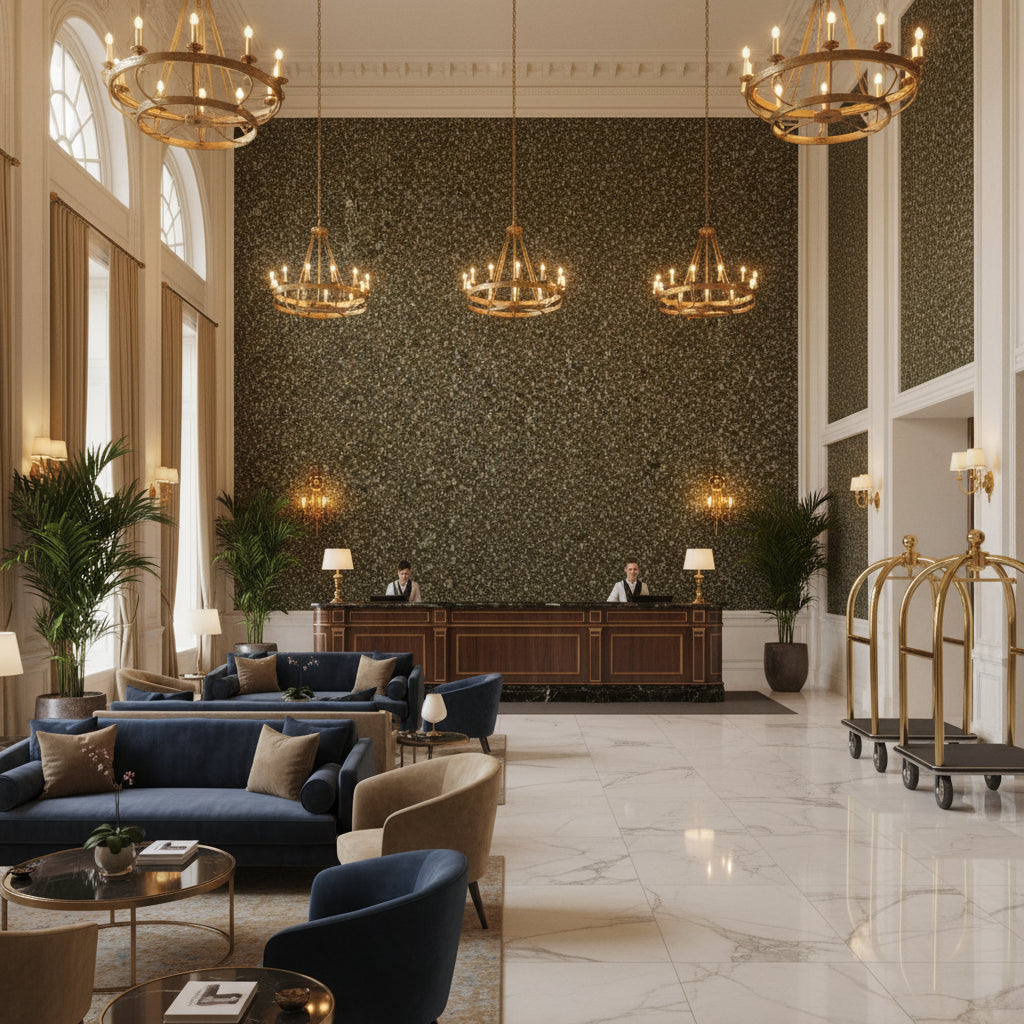 GWF-3787.30.0 | Kravet - Hotel Lobby Visualization (AI-generated, may not be to scale. Verify pattern scale with product specifications.)